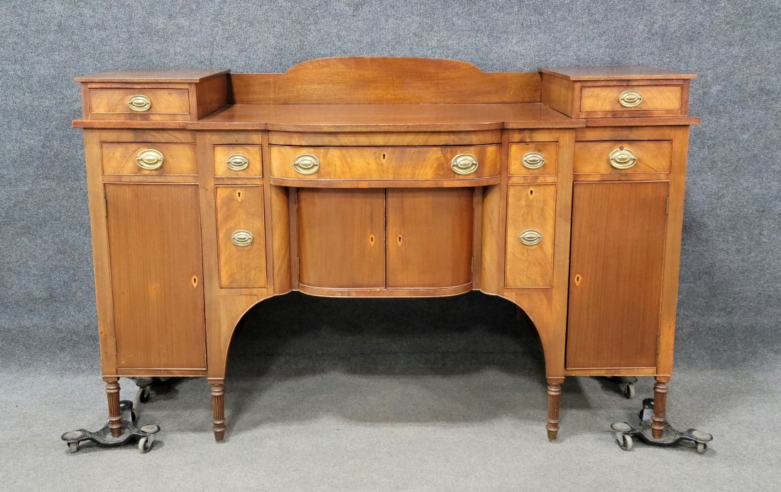 Antique Sheridan Sideboard: 45.50"H, 72.25"W, 24"D