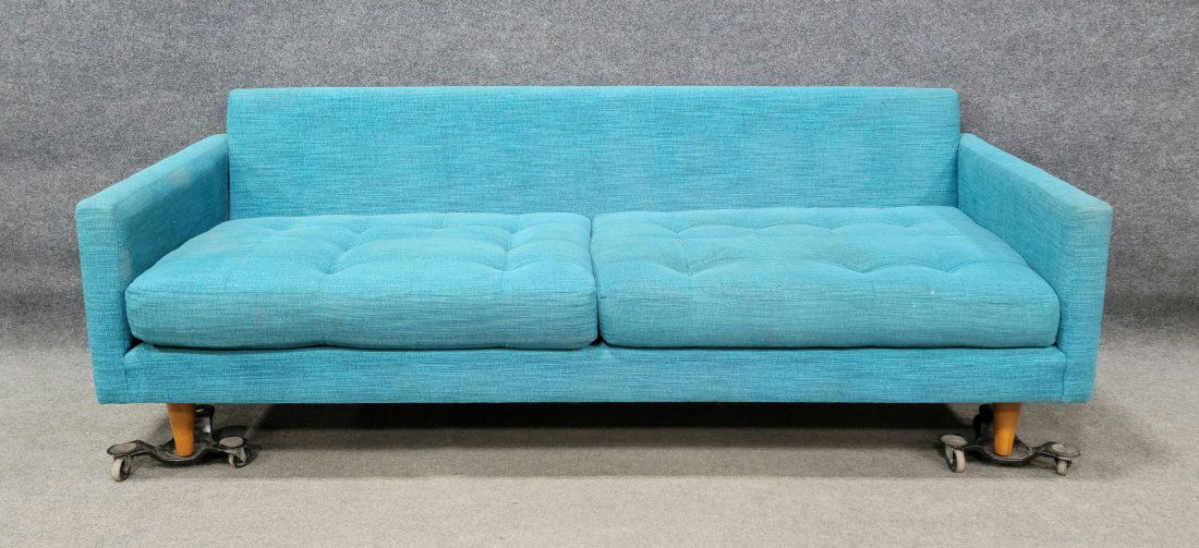 Blue Mid Century Style Sofa (1 of 5)