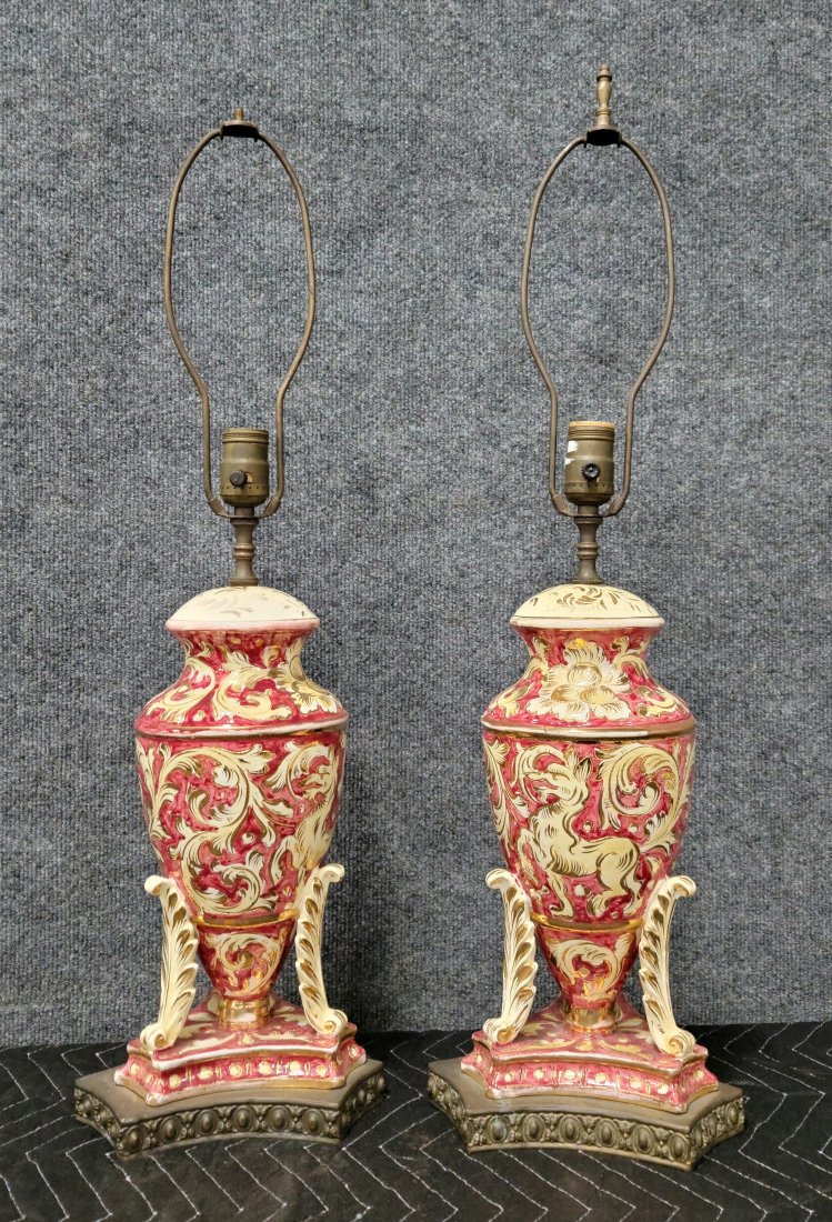 Pair Of Lamps: 18"H, 8"W, 7"D