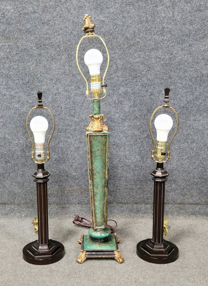 3 Lamps: Pair - 16"H, 6"Diameter | Single - 25"H, 6.25"W, 6.25"D