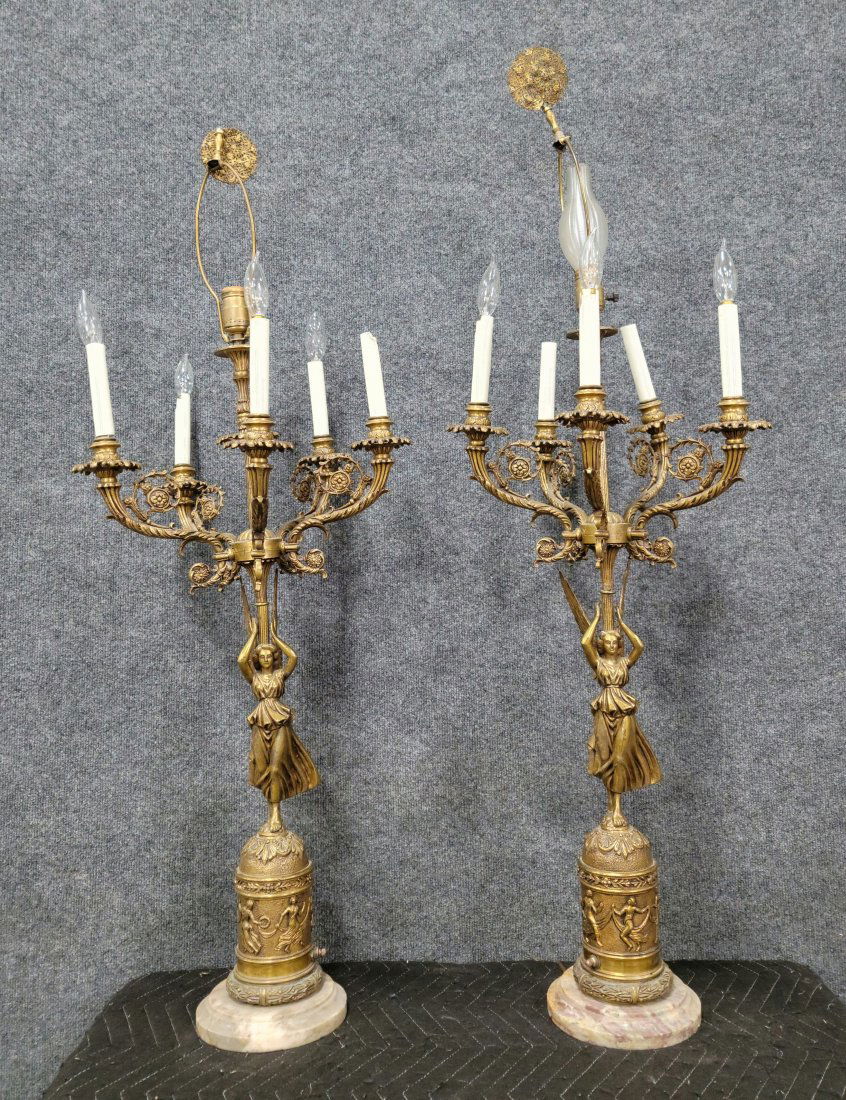 Pair Of Bronze Figural Candelabras (1 of 4)