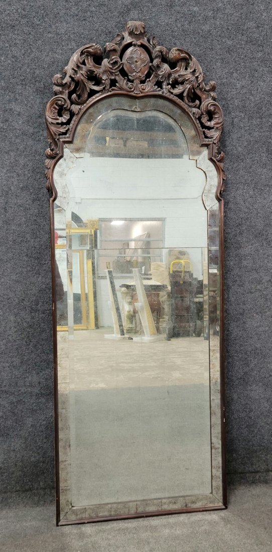 George III Carved Mirror: 74.50"H, 26.50"W