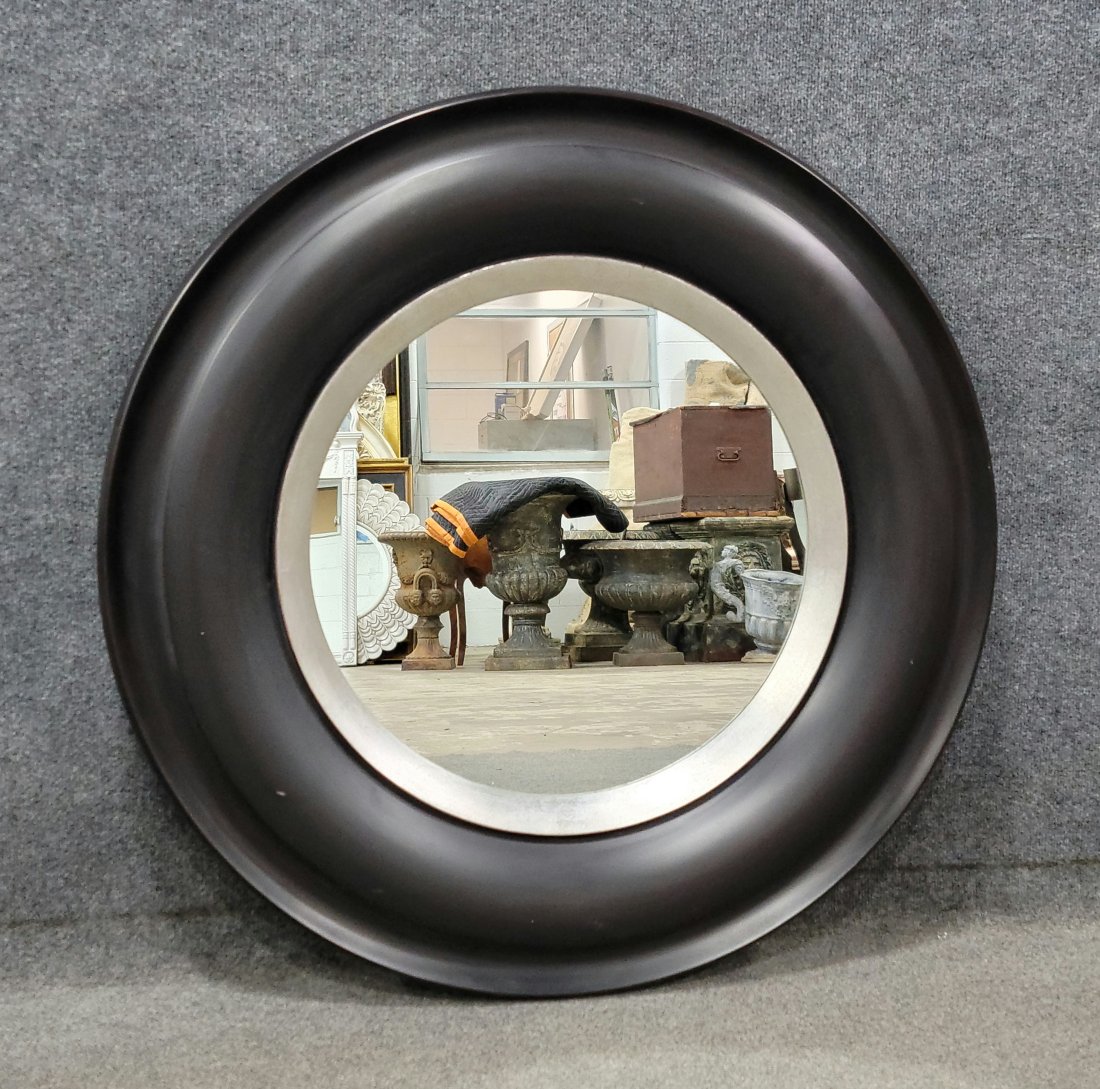 Ebonized Oval Mirror: 36"Diameter, 3"D