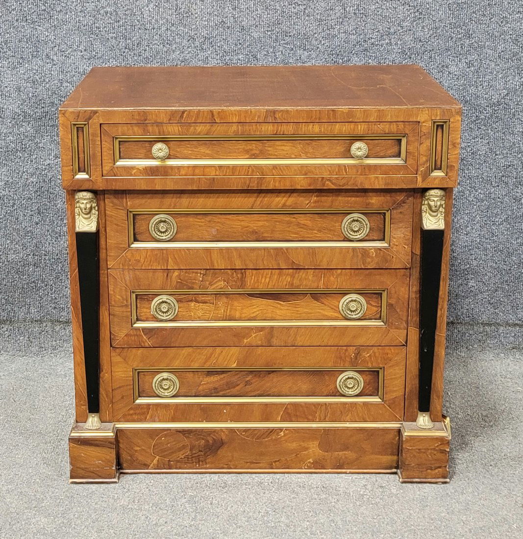 French Empire Commode: 22"H, 21.75"W, 14.50"D