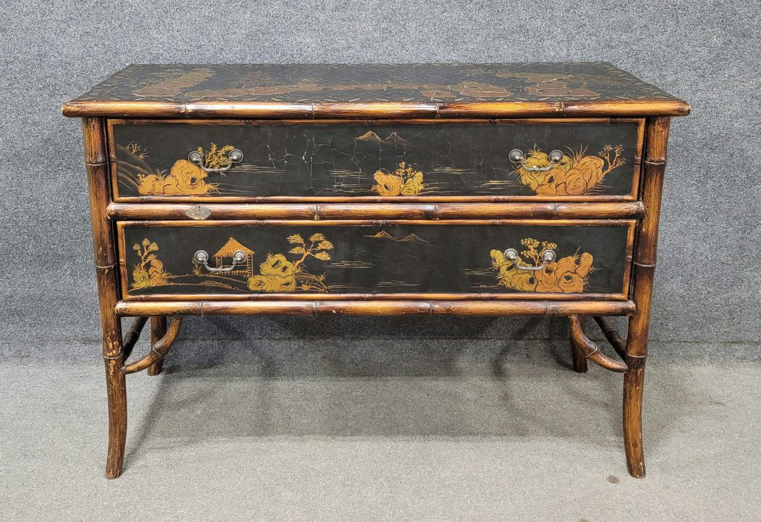 Chinoiserie Faux Bamboo Commode (1 of 6)
