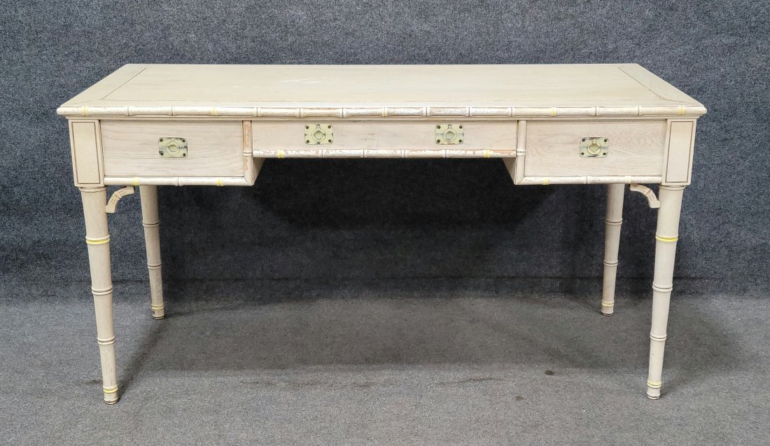 Faux Bamboo Painted Desk: 29"H, 56"W, 24"D