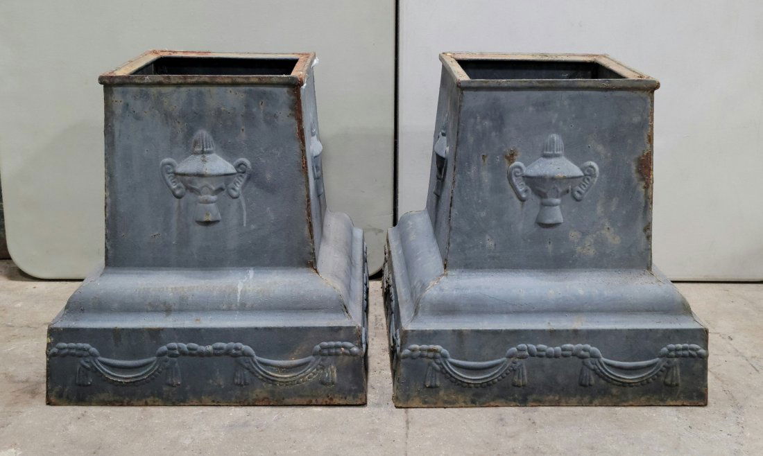 Pair Of Cast Iron Bases: 18.50"H, 17.75"W, 17.75"D