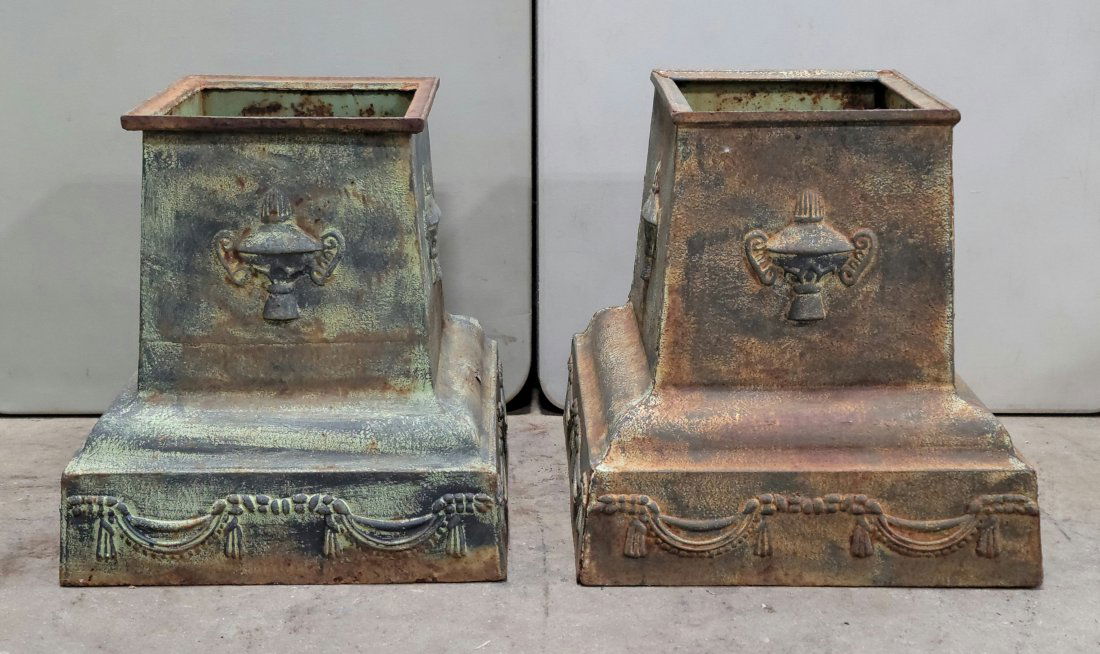 Pair Of Cast Iron Bases: 18.50"H, 17.75"W, 17.75"D