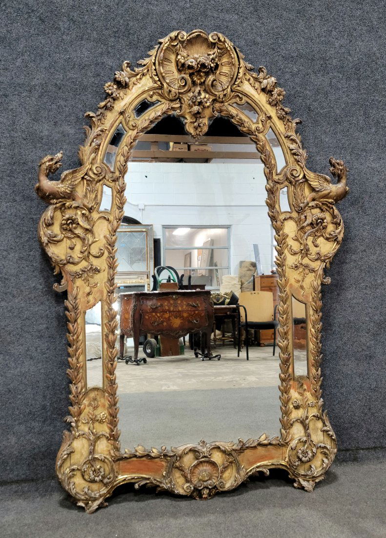 Early 19th Century French Gilt Carved Mirror (1 of 6)