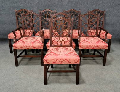 8 Schmieg & Kotzian Chairs: Arms - 38"H, 23"W, 23"D, 18"SH | Sides - 38"H, 21.50"W, 23"D, 18"SH