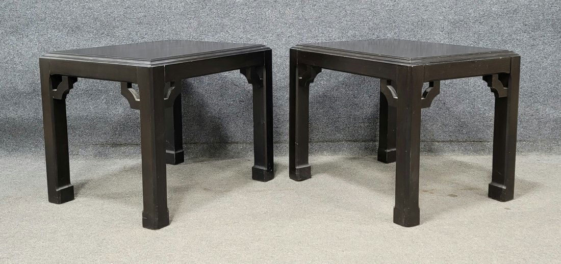 Pair Of Custom Ebonized End Tables (1 of 3)