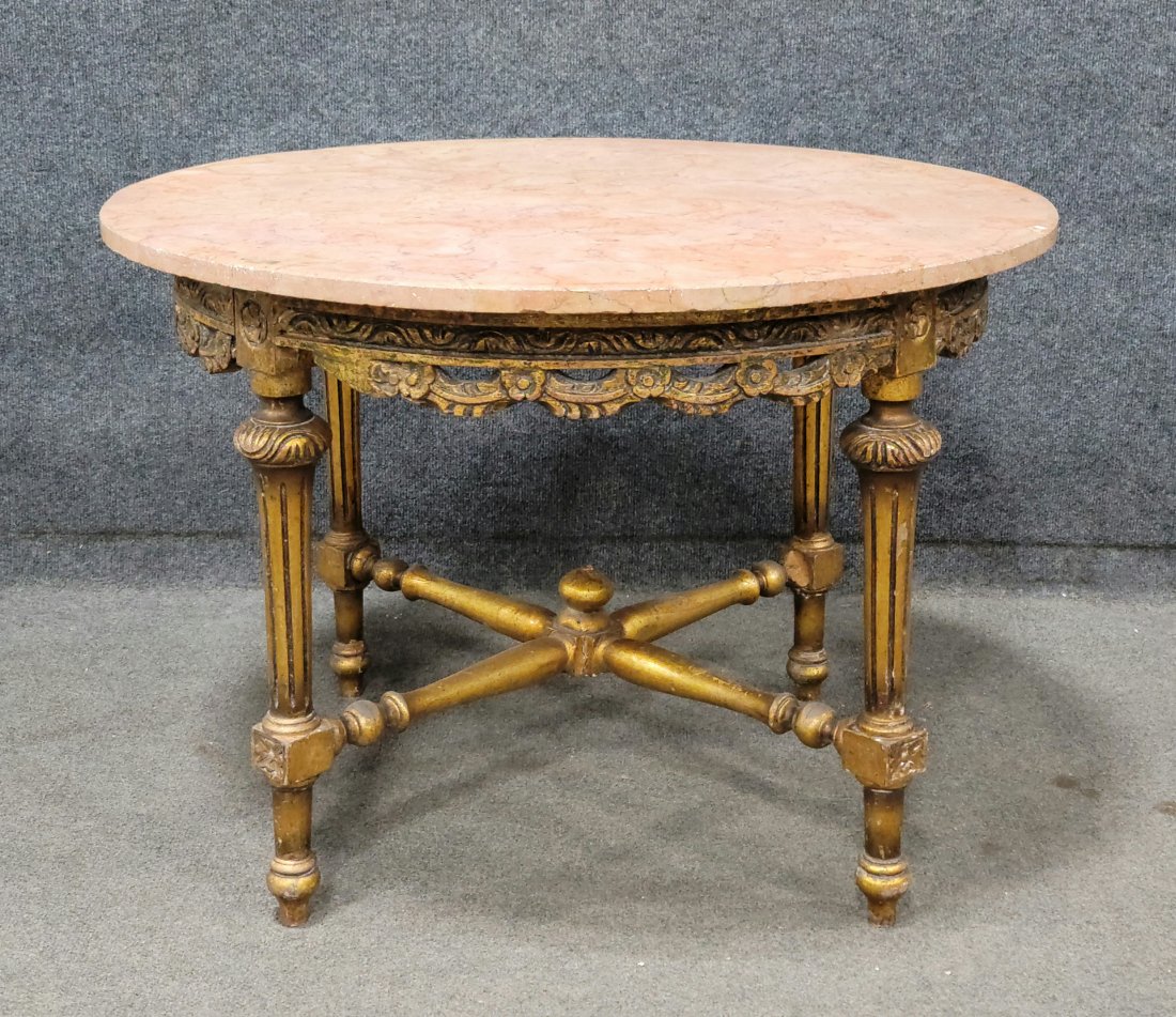 Antique Gilt Marble Top Coffee Table (1 of 4)