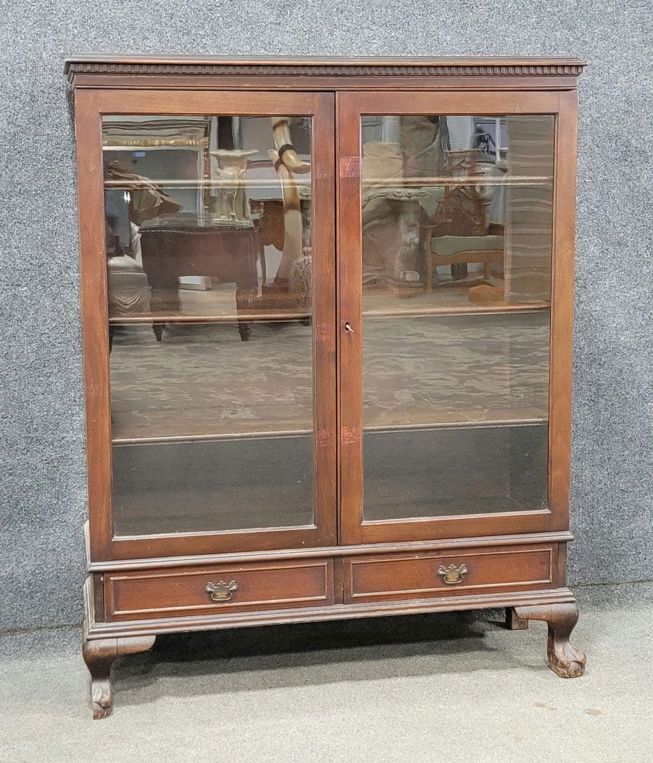 Mahogany 2 Door Bookcase With 2 Drawers (1 of 6)