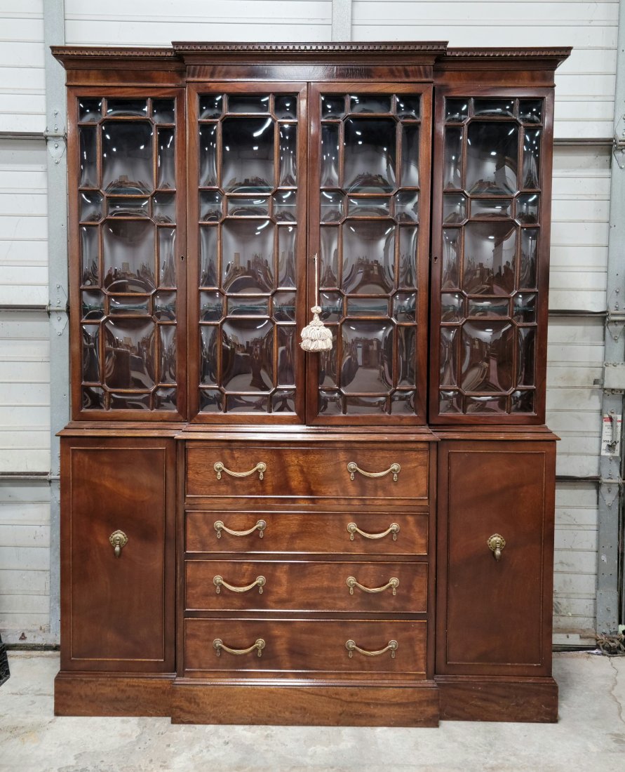 Mahogany Bubble Glass Breakfront (1 of 2)