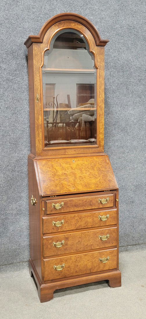 Very Clean Burl Walnut Secretary Desk (1 of 5)