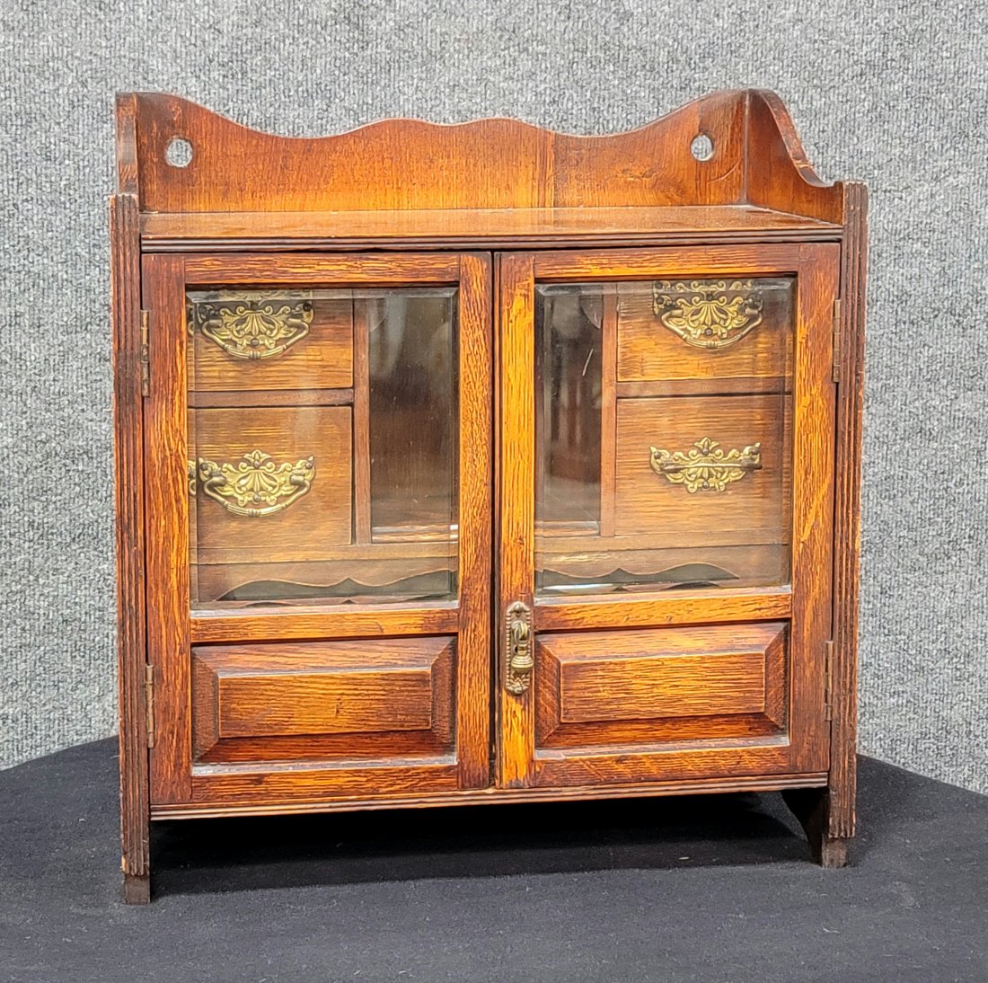 Antique Spice Chest: 17.50"H, 16.25"W, 7.50"D