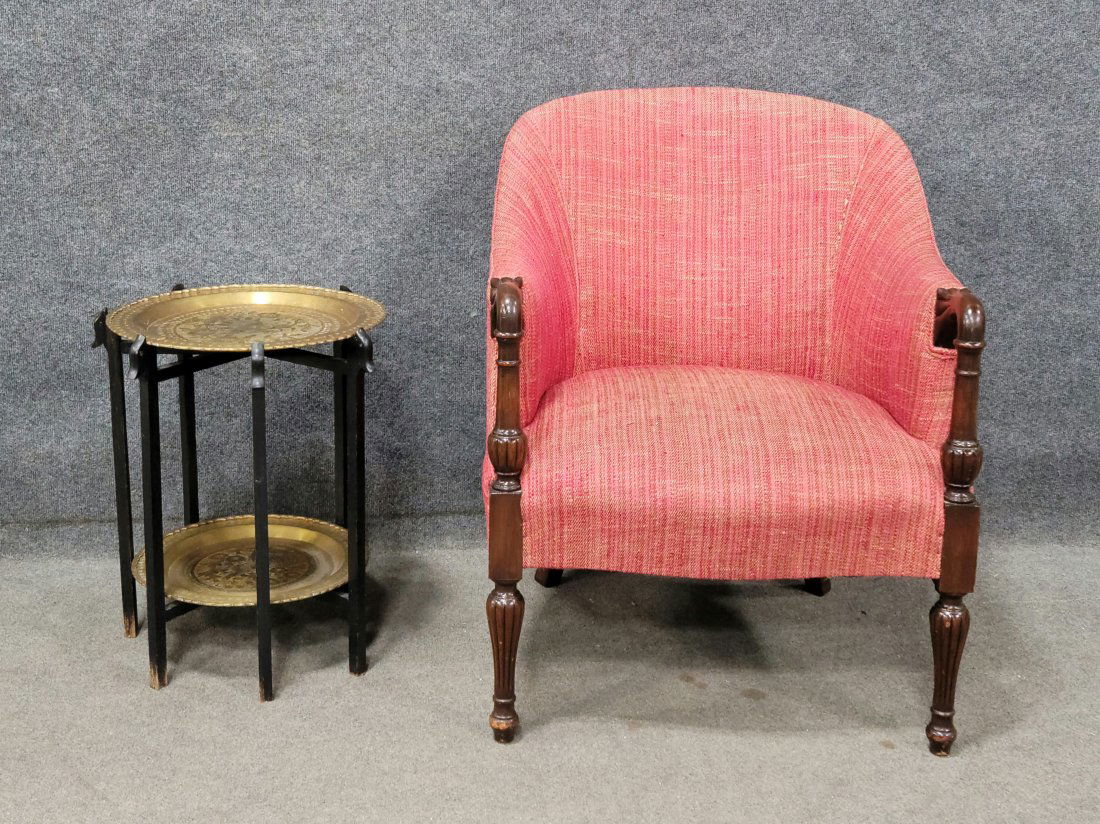 Brass Top End Table And Chair (1 of 4)