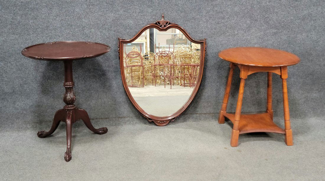 Two End Tables And Mirror (1 of 2)