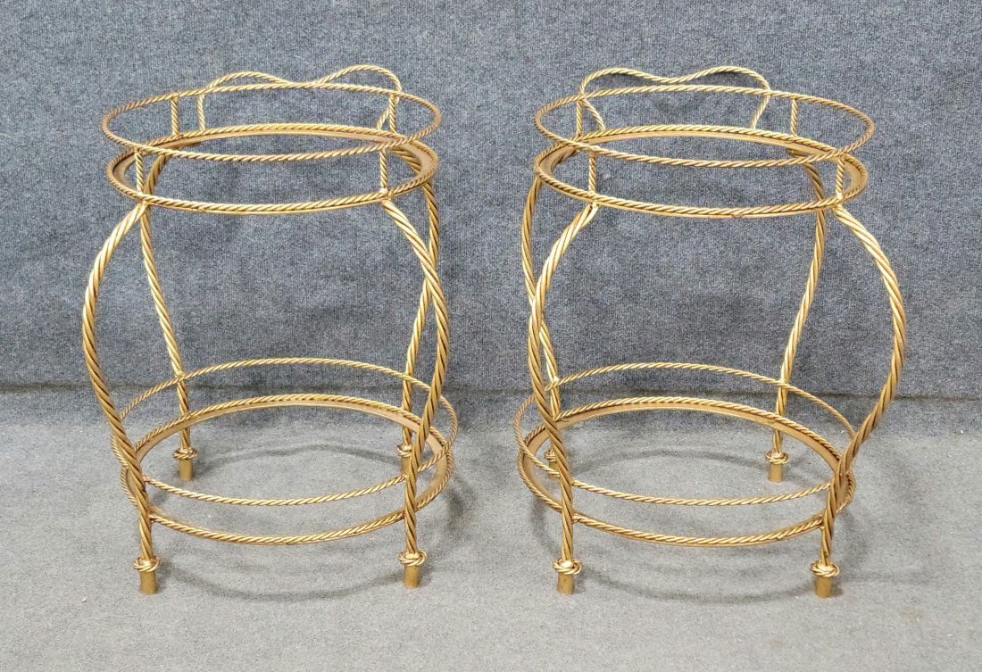 Pair Of Italian Tassel Bar Carts: 24"H, 18"W, 24"D