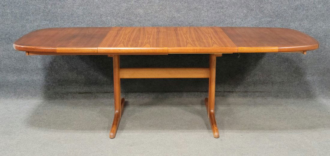 Danish Mid Century Teak Dining Table With 2 Table Leaves (1 of 5)