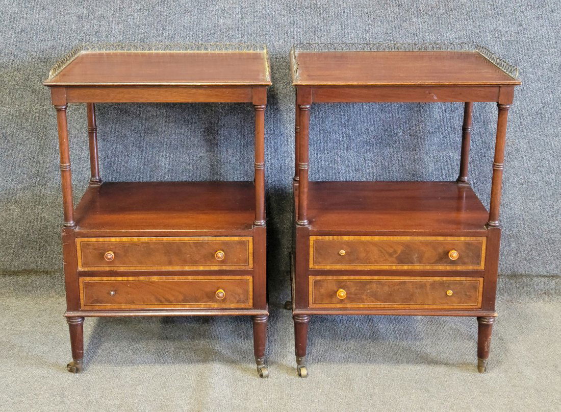 Pair Of Baker Banded End Tables (1 of 6)