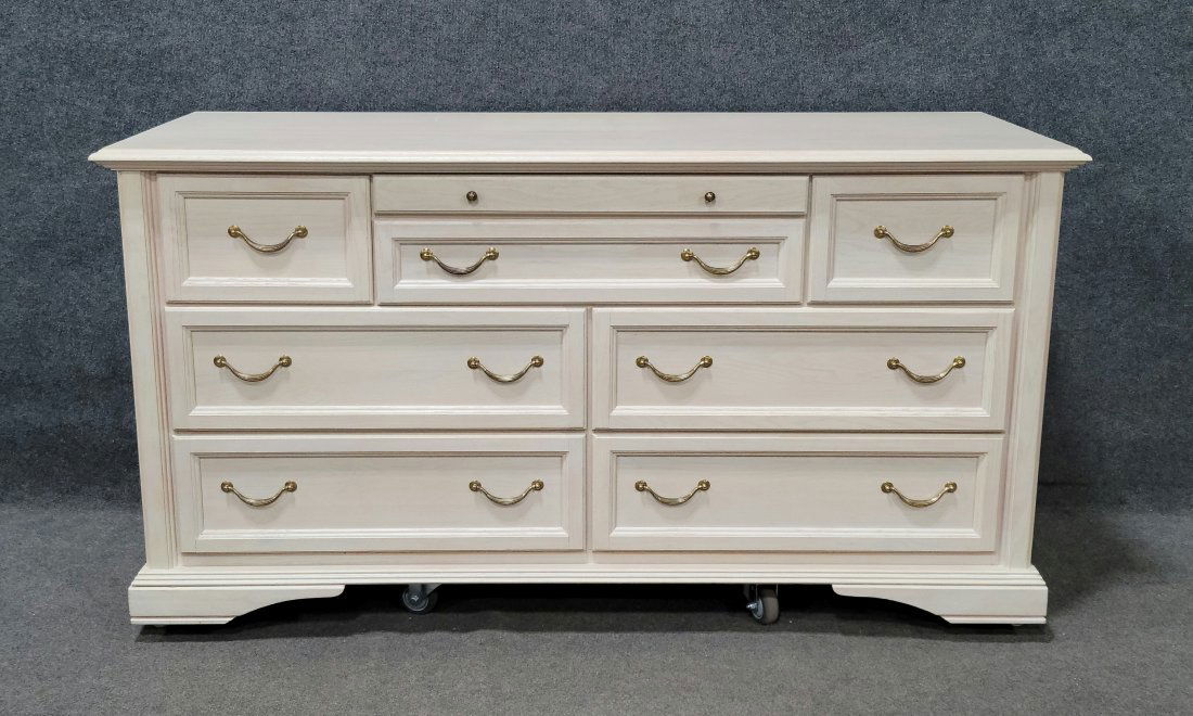 Painted White Keller Dresser: 34"H, 66"W, 24"D