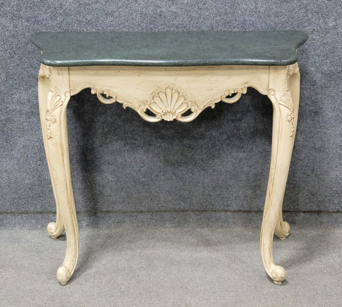 Marble Top Carved Shell Console (1 of 5)