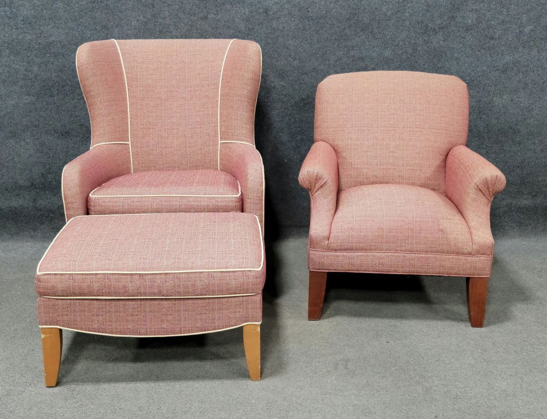 2 Chairs (One Is Ethan Allen): Left - 41"H, 32"W, 34"D, 20"SH | Right - 36"H, 31"W, 33"D, 17.50"SH (Only Chair On The Left Has Label)