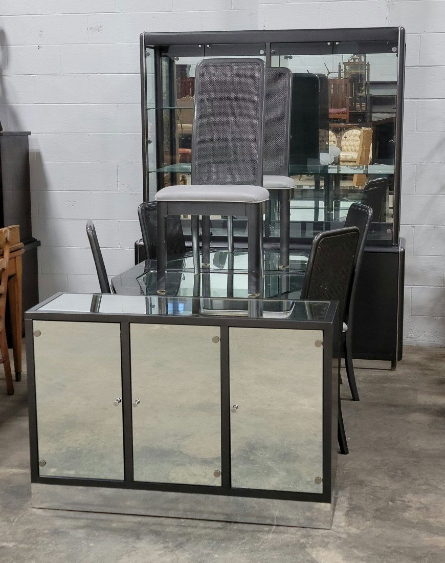 9 Piece Mirrored Dining Room Set (1 of 1)