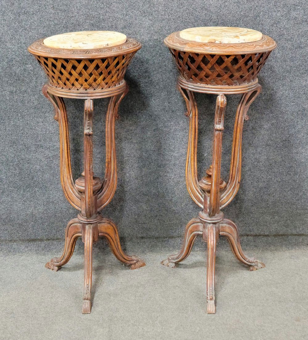 Pair Of Marble Top Regency Pedestals (1 of 4)