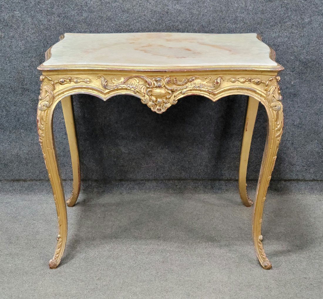 19th Century Gilt Marble Top Table (1 of 4)