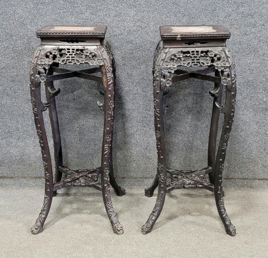 Pair Of Antique Chinese Fern Stands (1 of 3)