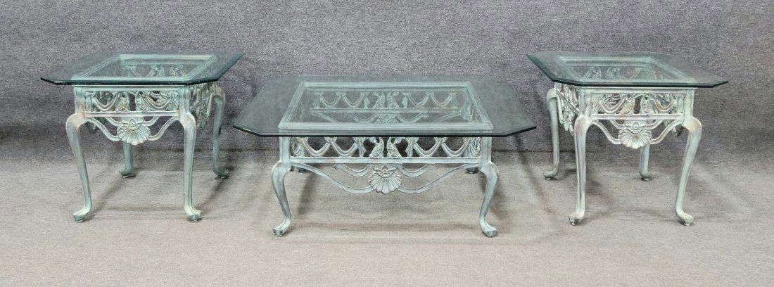 3 Piece Glass Top Coffee Table Set (1 of 2)