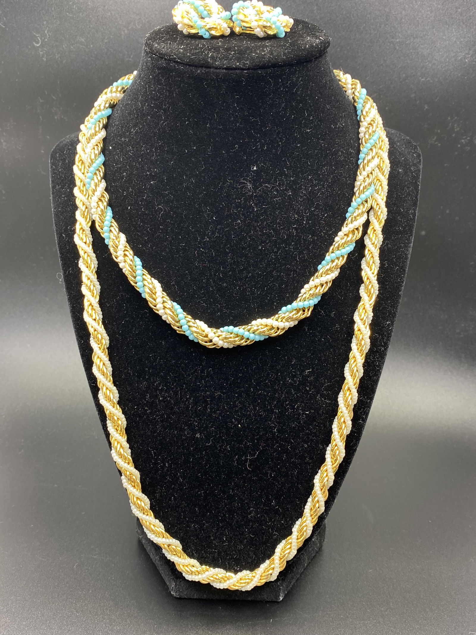 Two Vintage Trifari Necklaces with Earrings (1 of 5)