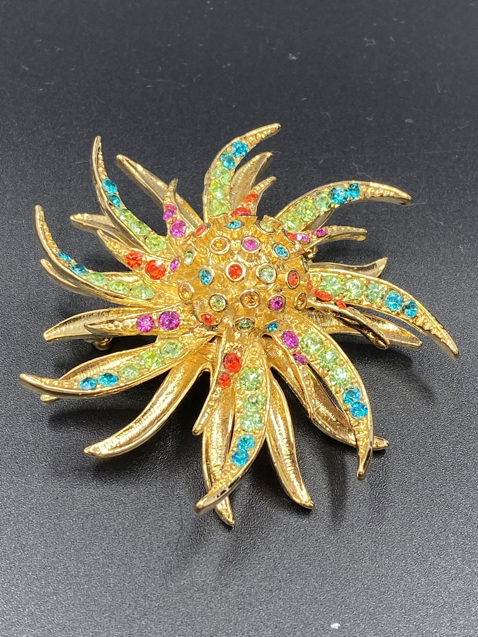 Vintage Enamel Large Brooch: For exact dimensions please refer to the attached dimensions sheet. Daniel Swarovski was the founder of the company and he was born in Northern Bohemia in 1862. It was a large jewelry center at that t