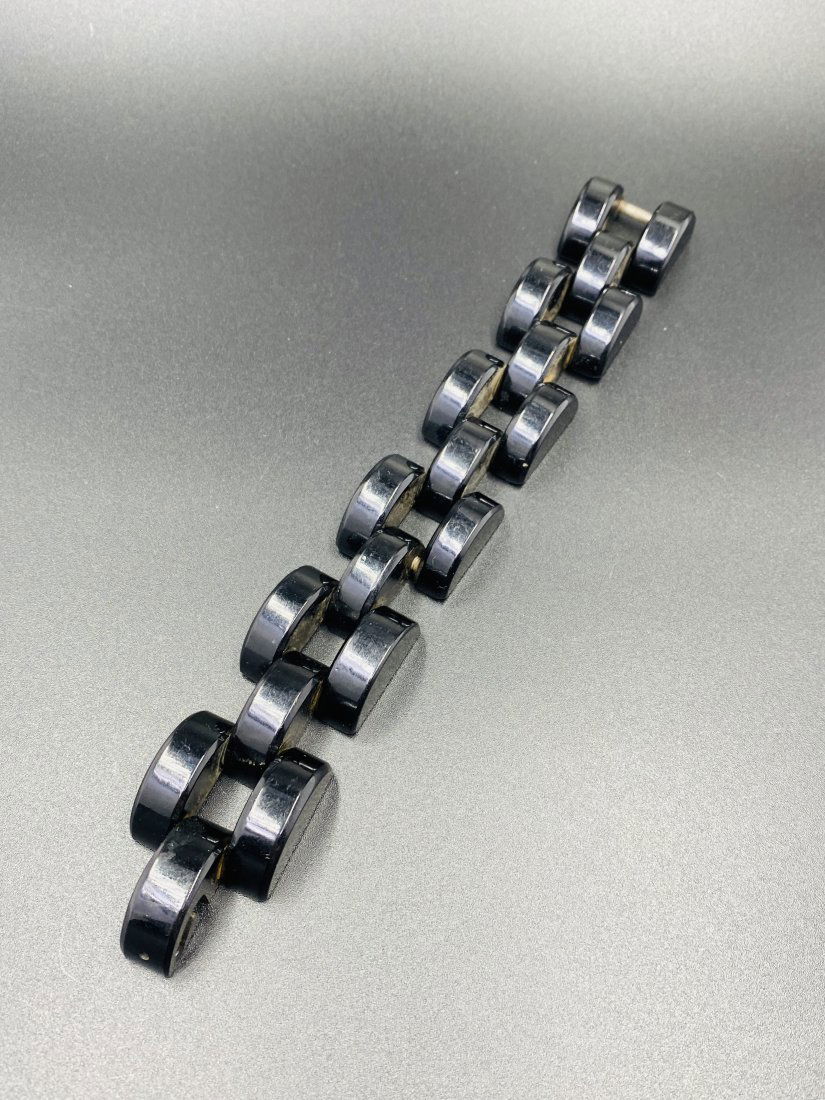 Bakelite Black Link Bracelet (1 of 3)
