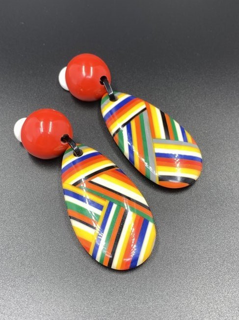 Marion Godart Earrings: French Costume Jewelry. Jewelry brand Marion Godart is known by bijou enthusiasts who appreciate playfulness and colours. The gifted creators of this fascinating jewelry universe are French siblings M