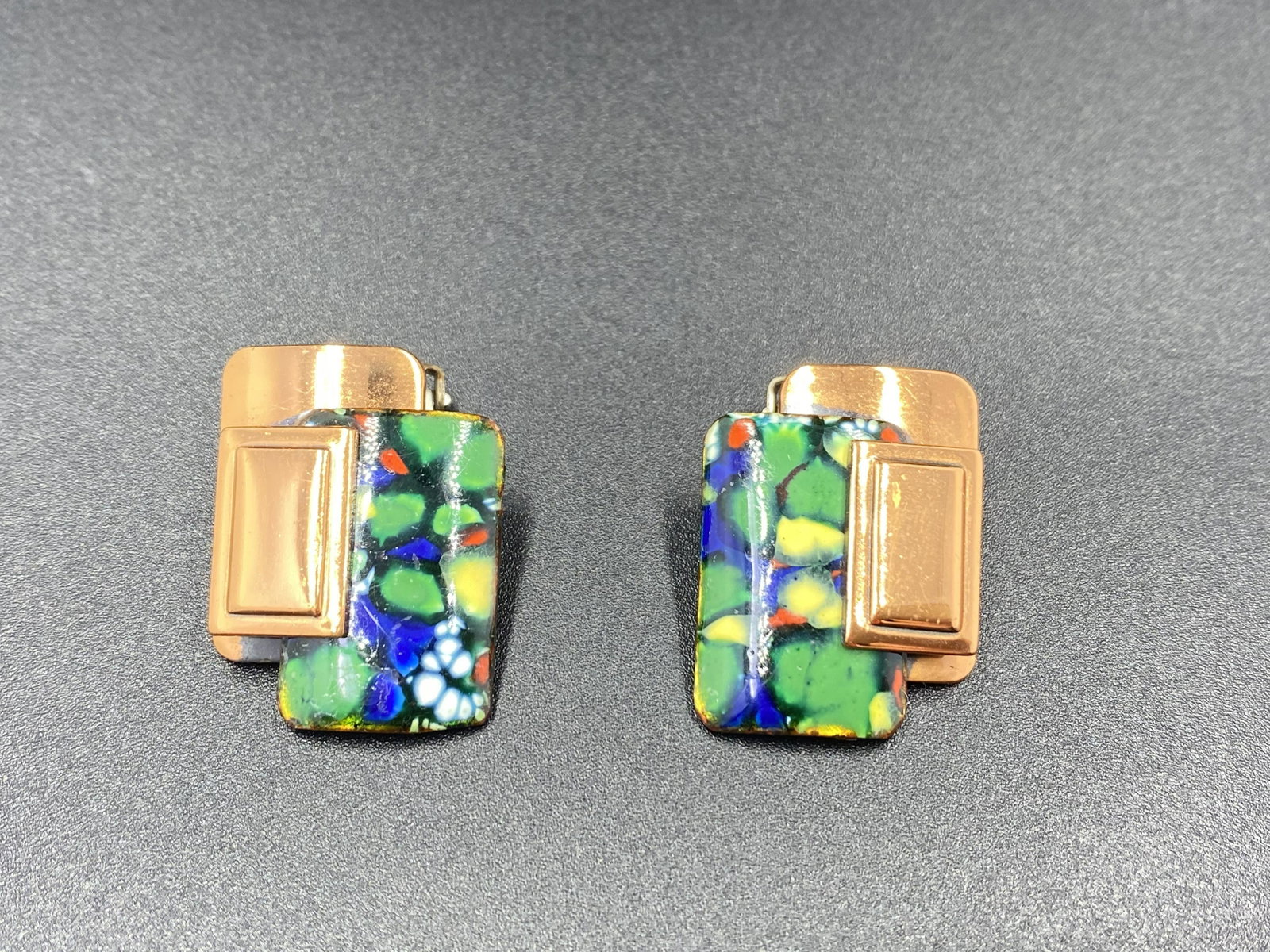 Matisse Copper Earrings: For exact dimensions please refer to the attached dimensions sheet. Marked Matisse.