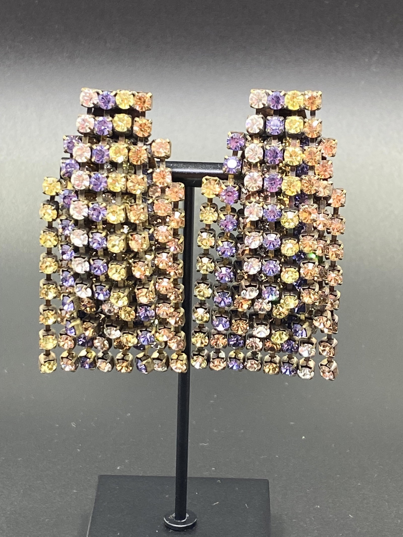 Unsigned Vintage Earrings Multi-color: For exact dimensions please refer to the attached dimensions sheet.