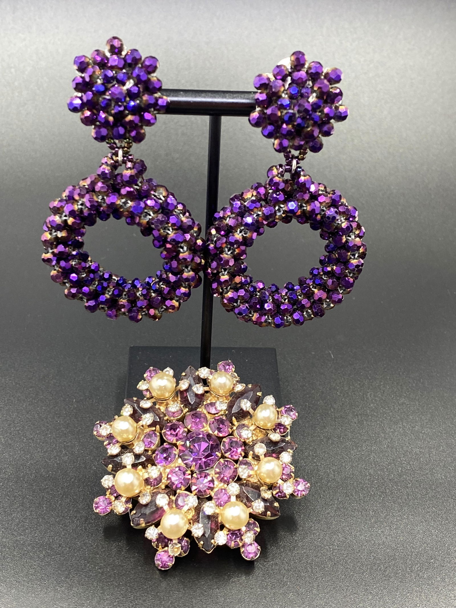 Vintage Snowflake Brooch & Earrings (1 of 6)