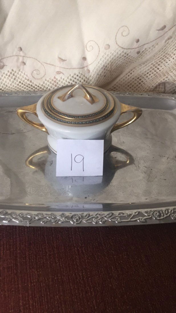 Mini White and Gold  Color Porcelain Candy Dish (1 of 1)