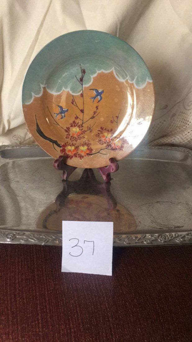 Hand Painted  Decorative Plate with Birds and Flowers (1 of 1)