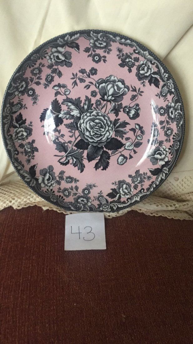 Pink/ Black  Hand Engraved Decorative Plate (1 of 1)