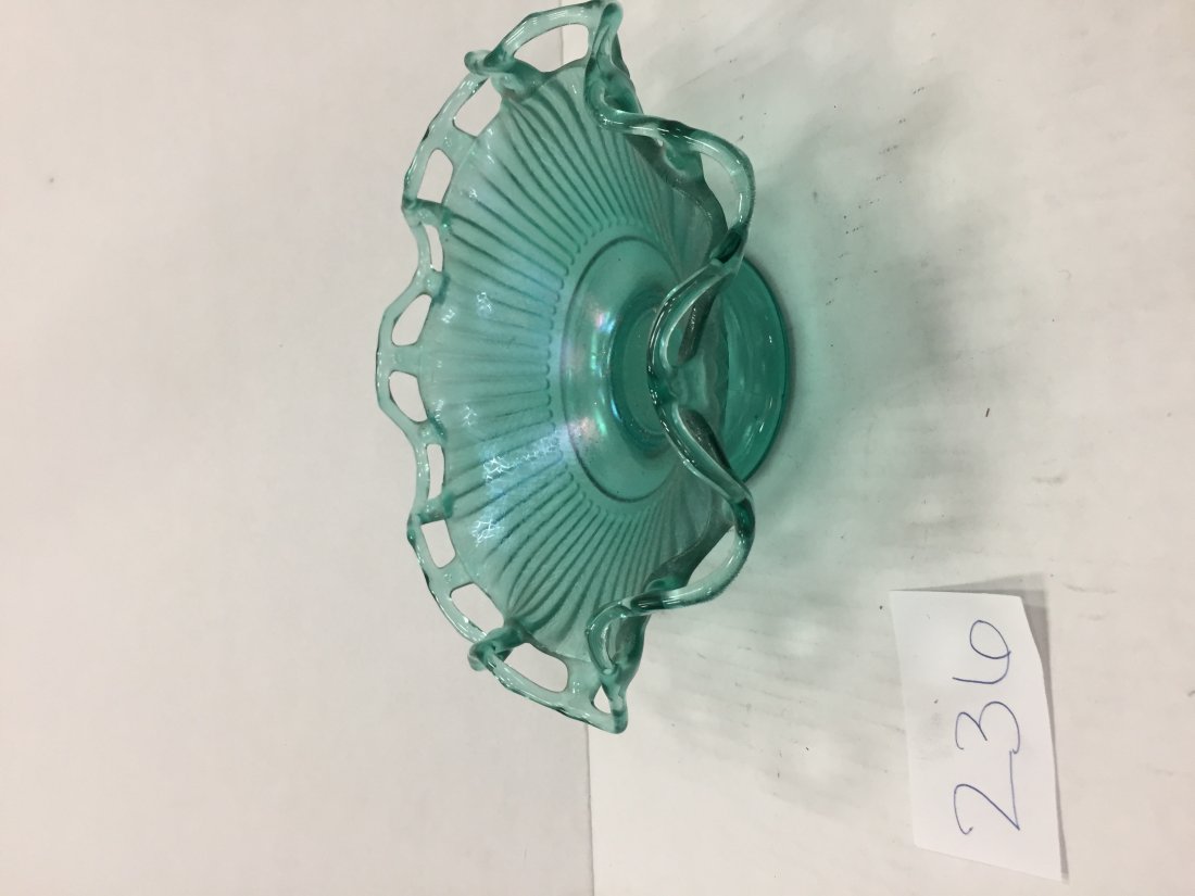Beautiful Green  Glass Candy Dish (1 of 1)