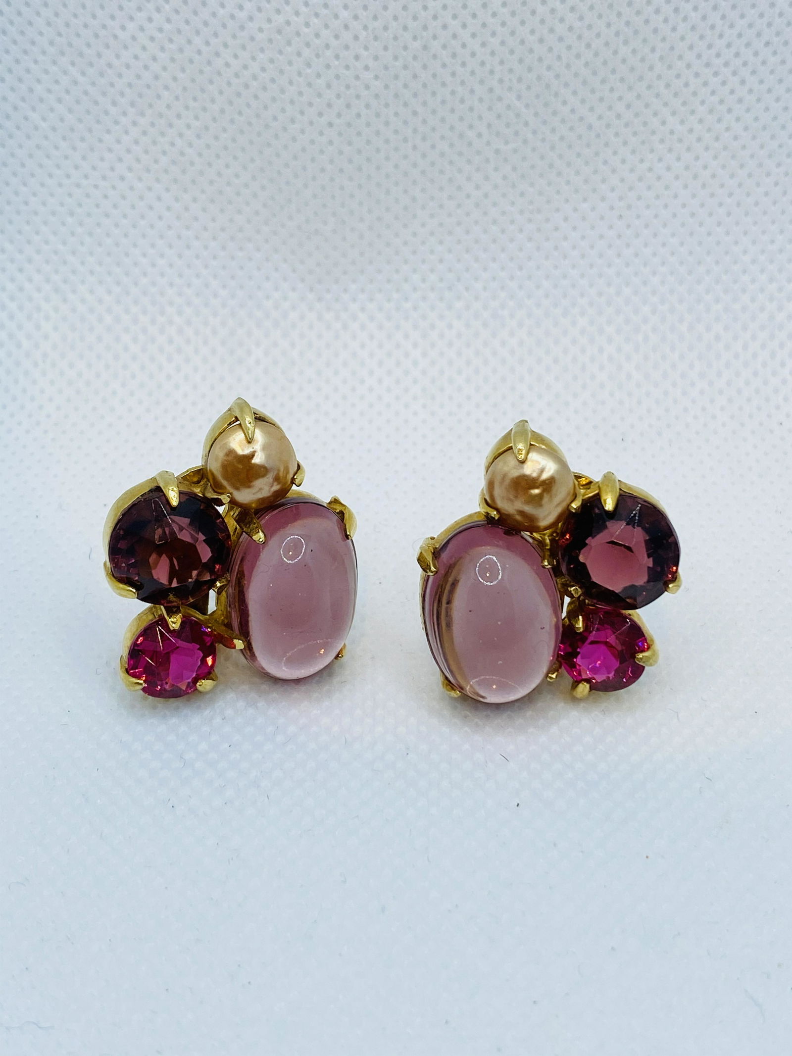 Vintage Jelly Belly Costume Jewelry Earrings  RED (1 of 9)