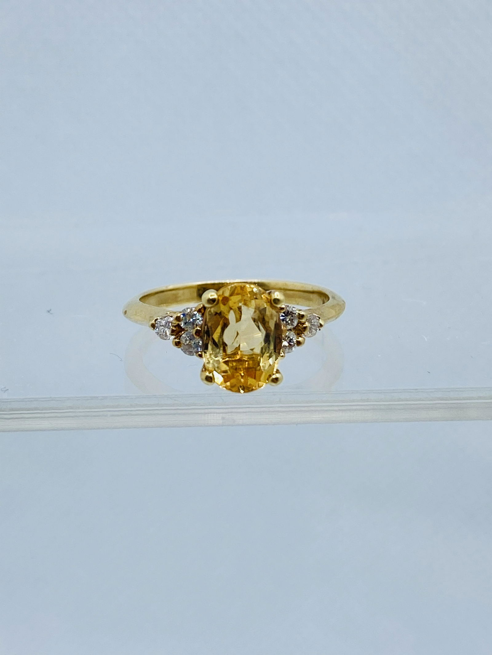 Oval Topaz Gold RIng with Diamonds (1 of 8)