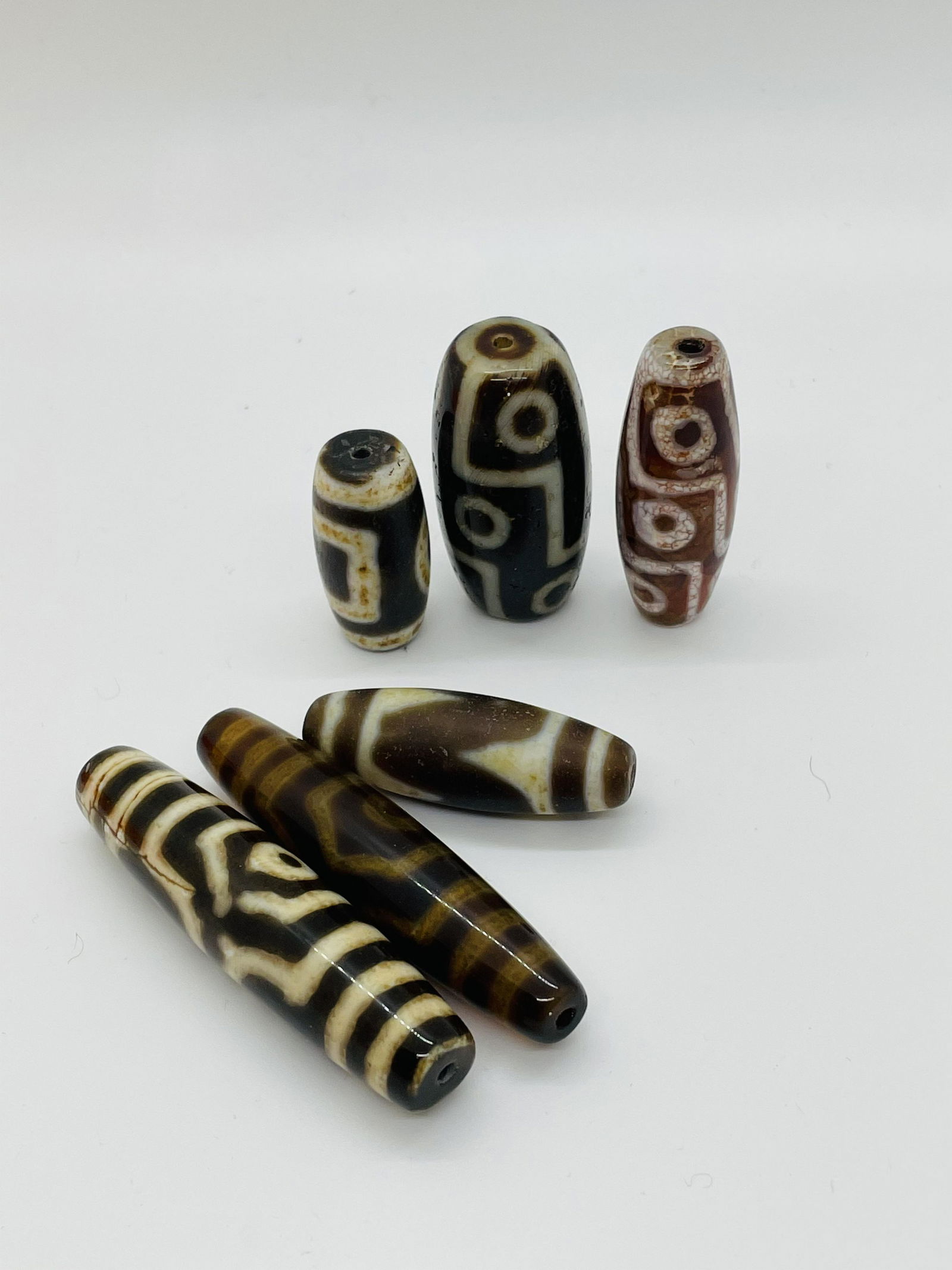 Lot of 6 Dzi Bead Tibet Beads (1 of 11)