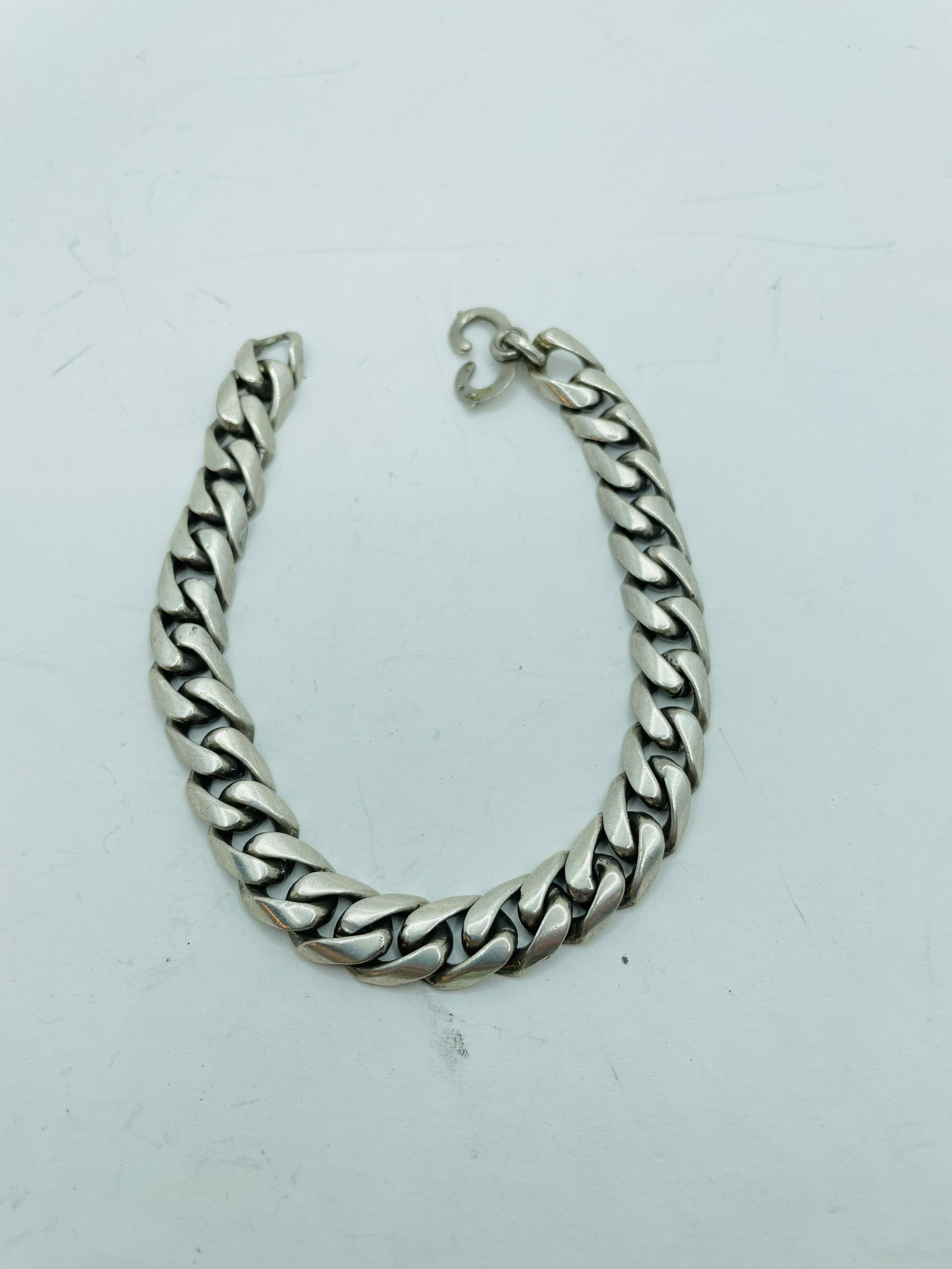 Vintage Sterling Silver Cuban Link Bracelet (1 of 9)