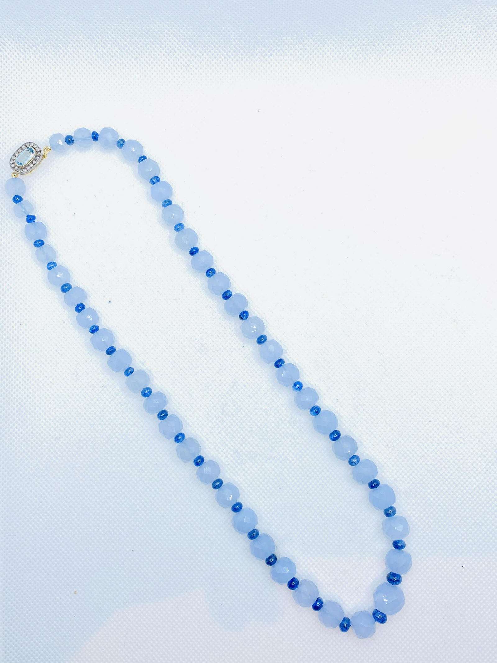 Vintage Chalcedony and Tanzanite Bead Necklace (1 of 18)