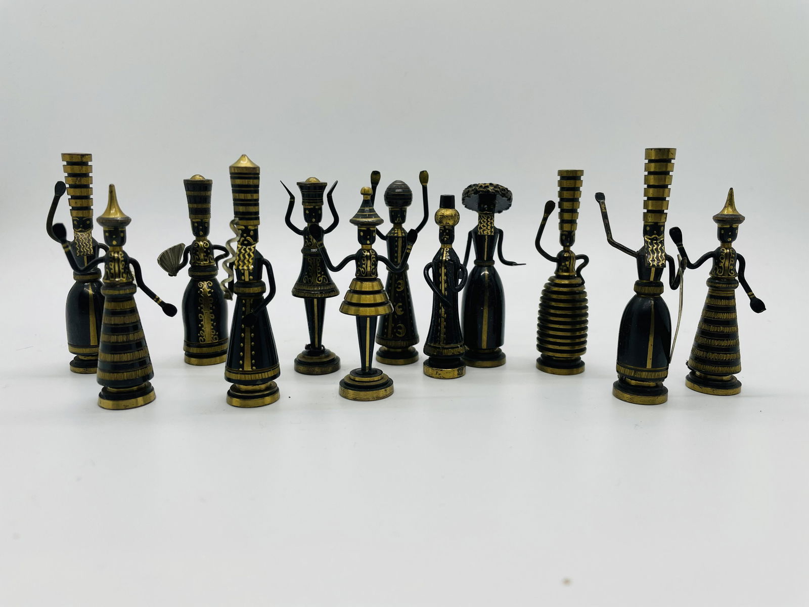 Vintage Hans Teppich Turned Brass Chess Pieces (1 of 10)